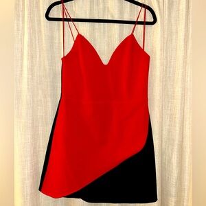 Alice & Olivia Red and Black Mini Dress